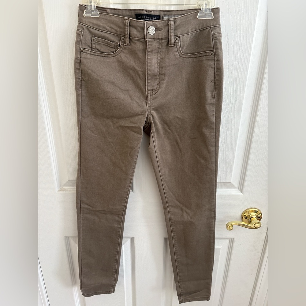 Aeropostale Taupe High Waisted Jeggings